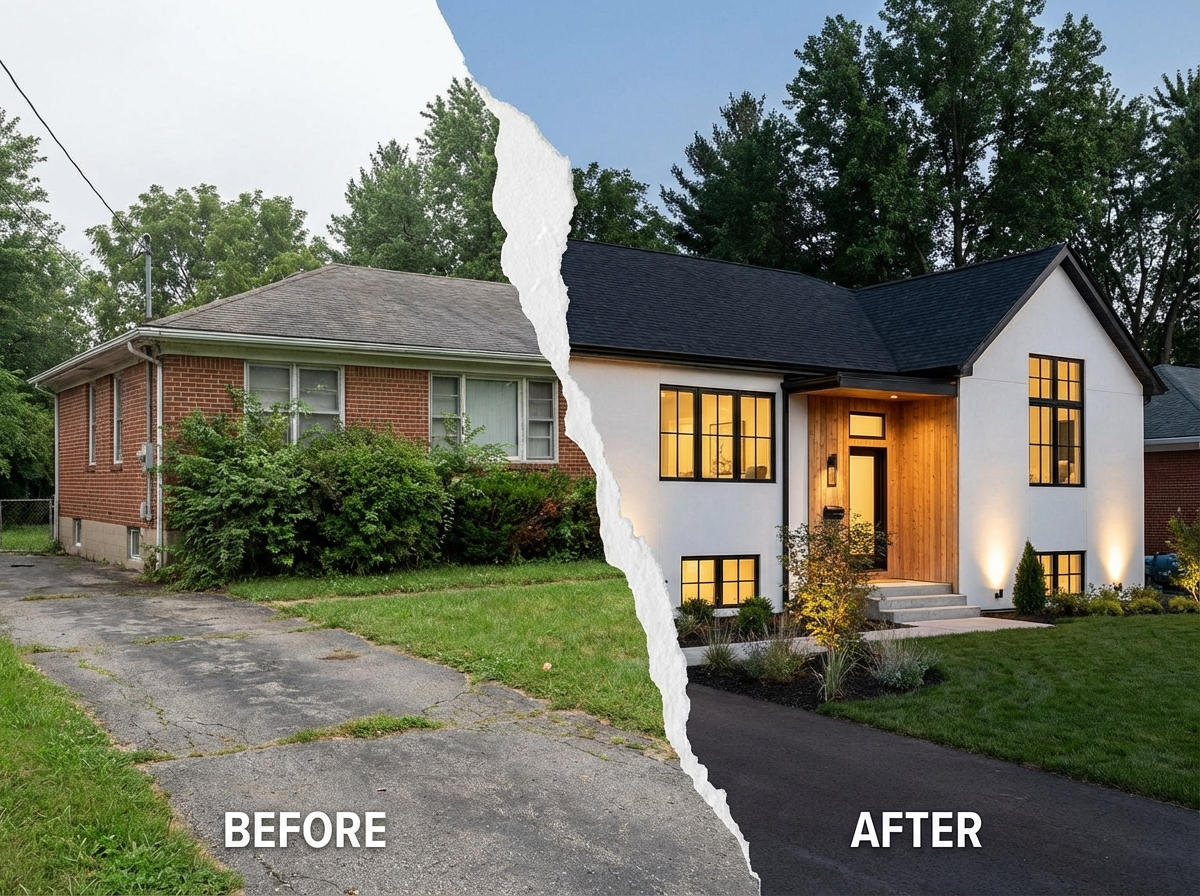 Real home improvement before and after